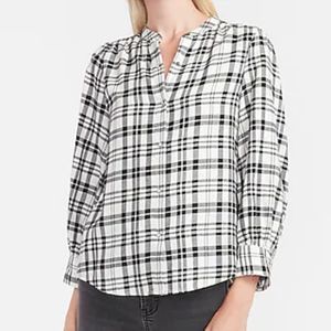 Express Plaid Puff Sleeve Collarless
Shirt S